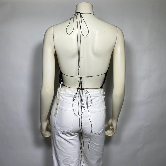 SUBSURFACE Black Silk Tie Top - Picture 5 of 6